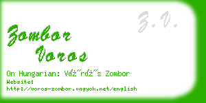 zombor voros business card